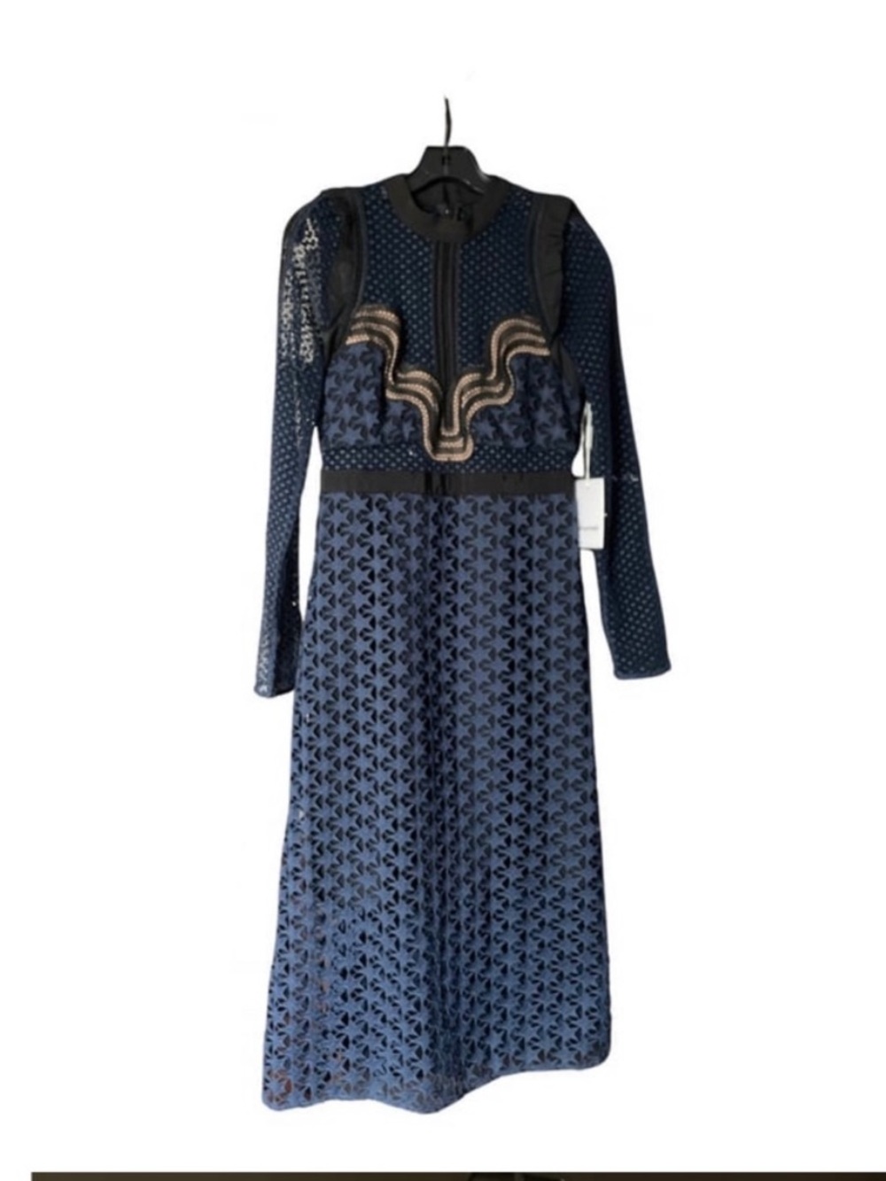 Self-Portrait Star Repeat Embroidered Midi Dress Womens  US4